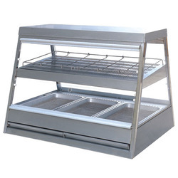 Food Warmer - Stainless Steel, 70x50x70cm | Durable Design, Easy Use, Food Display, Two Shelves, 30-90°C Temperature Range, Space Saving