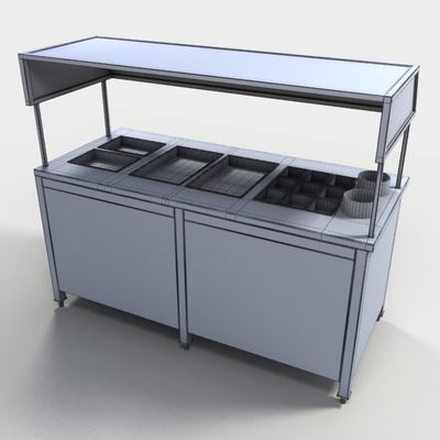 SaladBar - Stainless Steel 72x36x36 in, 3 Compartments | Food Prep, Self-Serve, Durable Design
