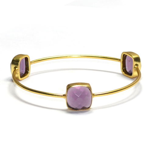 Apatite Cushion 925 Sterling Sliver Bangle