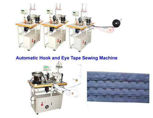 Middle speed automatic hook and eye tape sewing machine