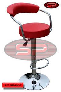 Leather Bar Stool - Polyester Fabric, 990.6mm Height, 482.6mm Width, Red Color - Durable, Easy To Clean, Lightweight, No Assembly Required, Stackable
