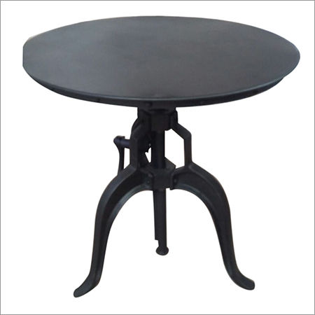 Handmade Adjustable Crank Cast Iron Table