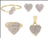 Adoreva Gold White Alloy Pendant,Earrings,Finger Ringand Kadaa Combo Set For Women