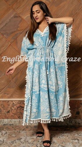 Cotton Printed Kaftans With Lace Manufacturers Age Group: All