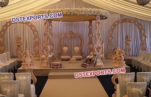 Antique Carved Wooden Wedding Mandap