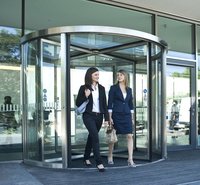 Revolving Sensor Door - Durable Glass And Aluminum | Automatic Operation, Energy Efficient Design, Ideal For High Traffic Areas