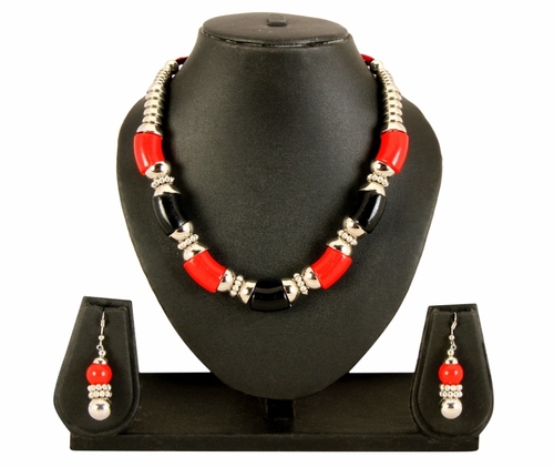 Adoreva Garba Navratri Multi-Colour Necklace Earrings Set For Women And Girls Weight: 37 Grams (G)