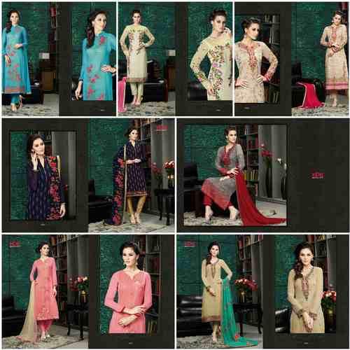 Vipul Fashion - Georgette Top, Santoon Bottom, Chiffon Embroidered Dupatta | Elegant Embroidery, Comfortable Fit, Multiple Sizes
