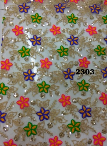 Haute Couture Embroidered Fabric - Georgette, 25 Meters Minimum Order - Exceptionally Soft, Lightweight, Shiny, Washable