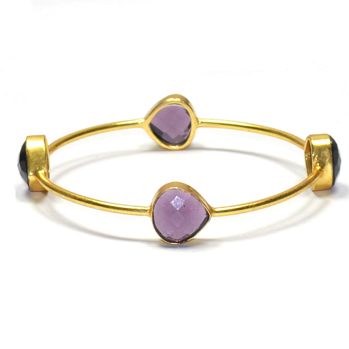 Amethyst Heart 925 Sterling Sliver Bangles