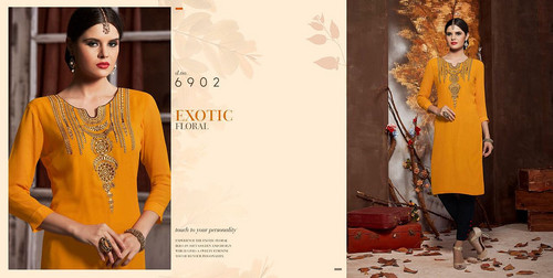 Yellow Georgette Designer Kurti