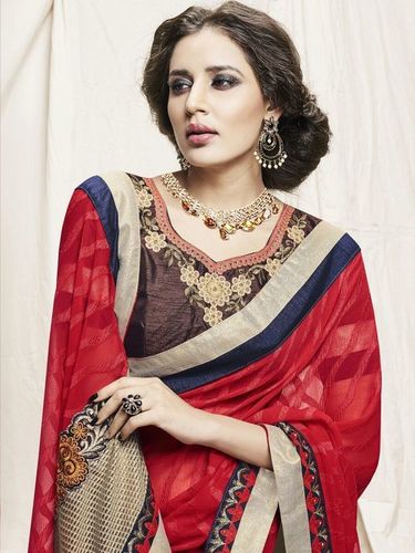 Mirror Work Saree