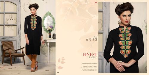 Black Casual Georgette Kurti