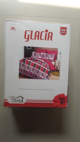 Glace Cotton Bed Sheets - 100% Cotton, 14 kg Weight | Plain Style, White and Red Colors