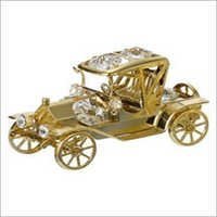 Wrought Iron Handicrafts - Antique Car Style, Variable Dimensions , Gold Finish With Corrosion And Rust Resistance, Elegant Smooth Edges