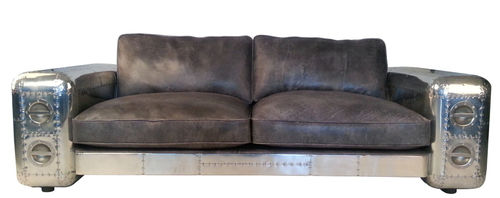 Vintage Style Aviation Leather Sofa