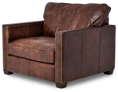 Relacing Famy Back Leather Club Chair