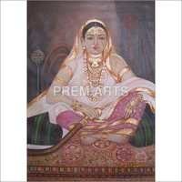 Lady Portrait Oil Painting On Canvas Medium: Water Color