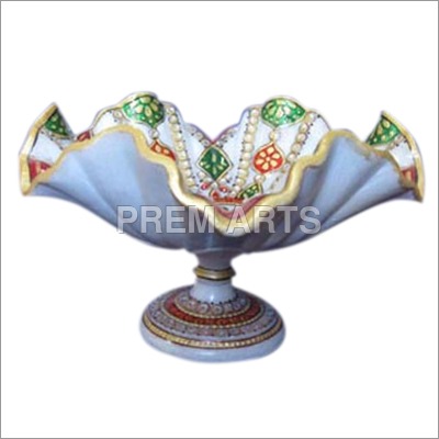 Marble Fruit Bowl - Multi-Color Ceramic with Gold Leaf Detailing | Customizable, Elegant Home Decoration Piece