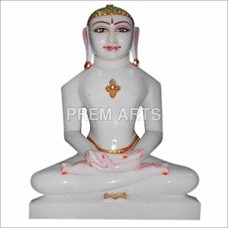 White Marble Statue Of Jain Tirthankara