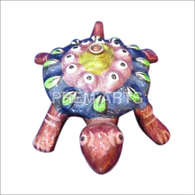 Metal Handicrafts Tortoise - Aluminum, 2 Inches | Multi-Colored Enamel Work, Folk Art Decorative Piece