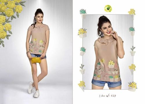 Crepe Embroidered Top