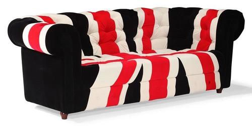 Black Union Jack Chesterfield sofa in canvas