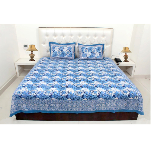Cotton Printed Bed Sheets - 100% Cotton, 2 Pillowcases | Premium Quality, Handcrafted Design, Ideal for Home and Hotels