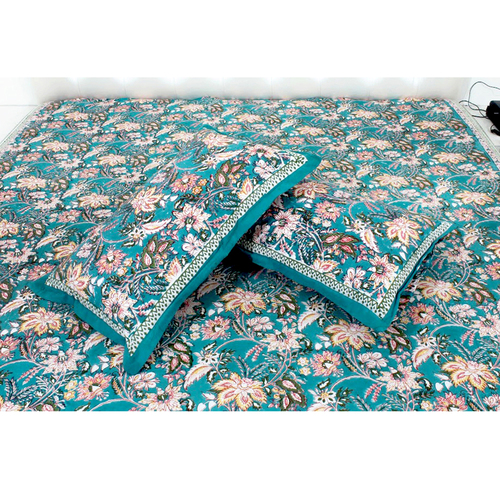 Fresh Aqua Cotton Single Bed Sheet