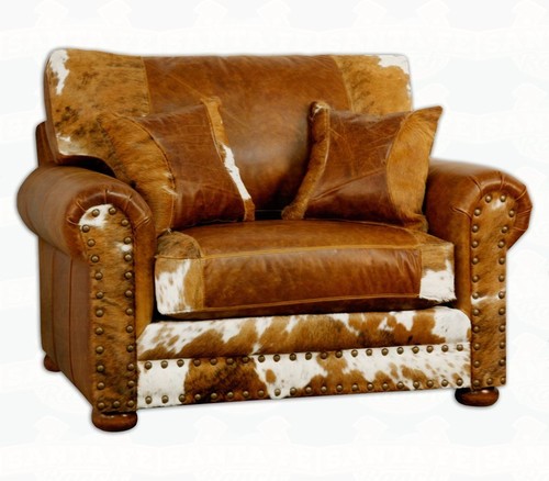 Leather Armchair Trimmed Nailheads