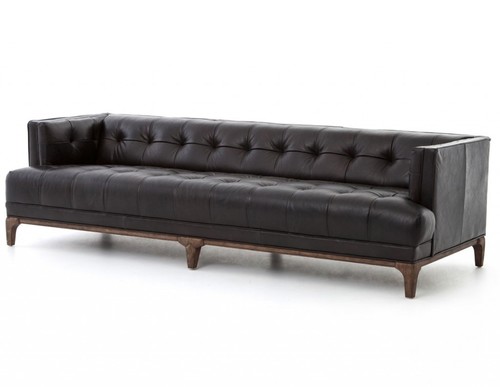 Chesterfield Low Arms  Back Leather Sofa