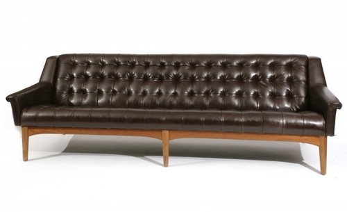 Chesterfield Reclined Back Leather Sofa