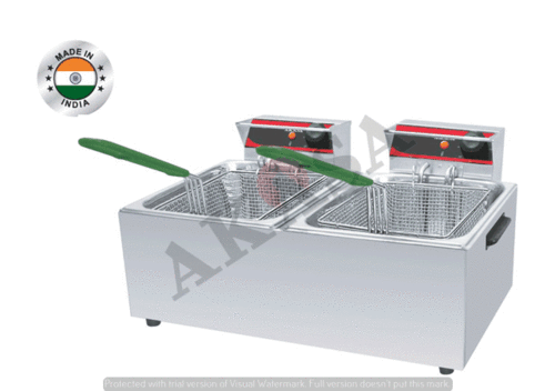 Double Deep Fryer - Stainless Steel, 16x17x12 / 22x17x12 Inch, 3600W | Dual Tanks, Fast Heating, Odor Removal, Easy Cleaning