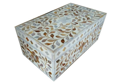 Handmade Mop Floral Design Storage Box