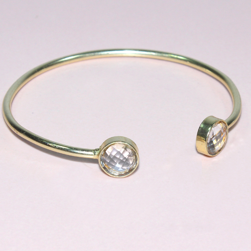Crystal Oval 925 Sterling Sliver Bangles