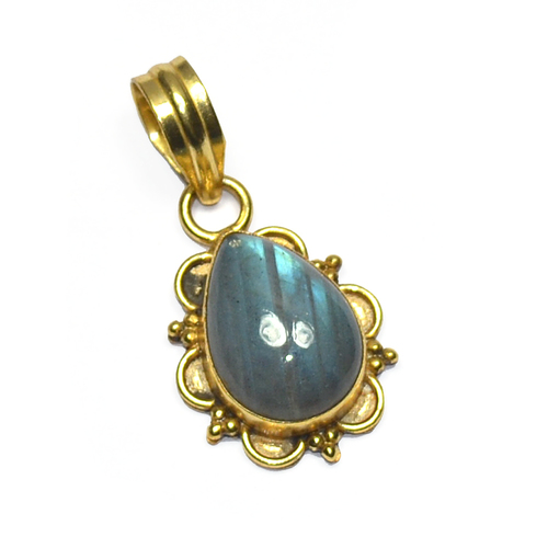 Labradorite Pear 925 Sterling Sliver Pandent