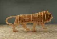 MAKE IN INDIA WOODEN LION-01