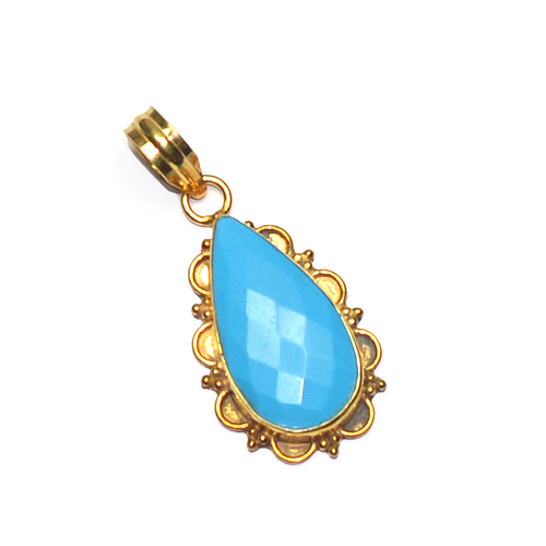 Turquoise Pear 925 Sterling Sliver Pandent
