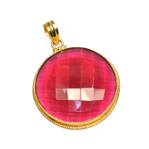 Rublite Hydro Round 925 Sterling Sliver Pendant