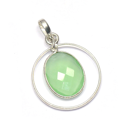 Prenite Oval 925 Sterling Sliver Pendant