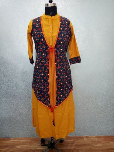 Cotton Printed Embroidery Kurti