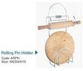 Rolling Pin Holder - Steel, W6xd4xh15 Cm, Silver | Wall Mountable, Compact, Corrosion Resistant