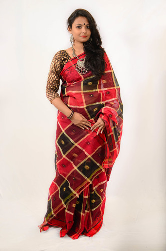 Cotton Ayna Check Saree
