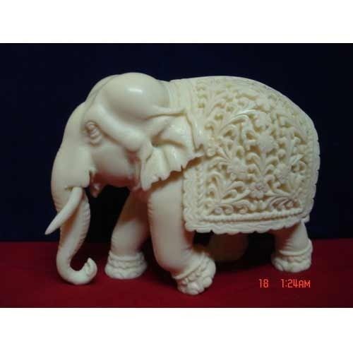 White Marble Elephant Statue