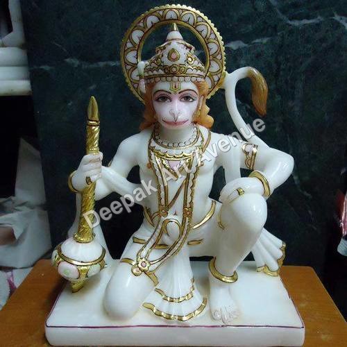 Sitting Hanuman Marble Statue