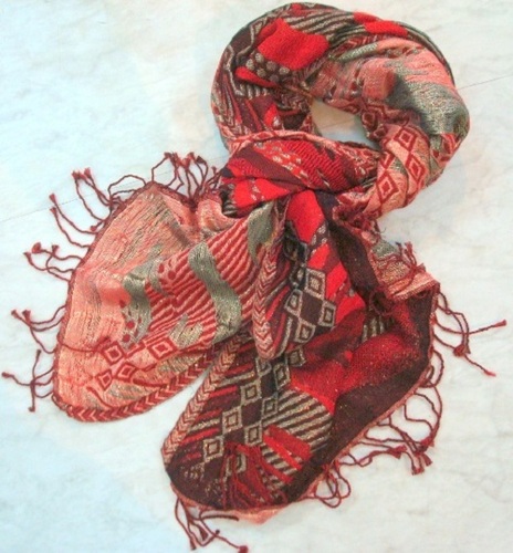 Wool Cotton Printed With Tassel Scarves Wool Cotton Printed With Tassel Scarves