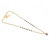 Pearl,Black Spinel With Dyed Ruby 925 Sterling Sliver Beaded Necklace
