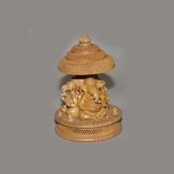 Wooden Trimurti Ganesh