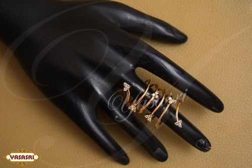 Golden Slim Fit Women Finger Ring