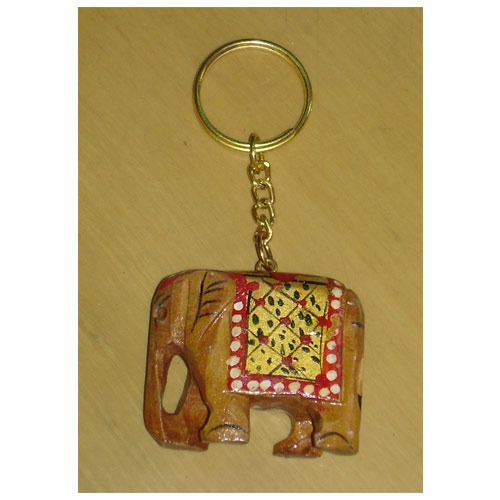Wooden Elephant Keychains